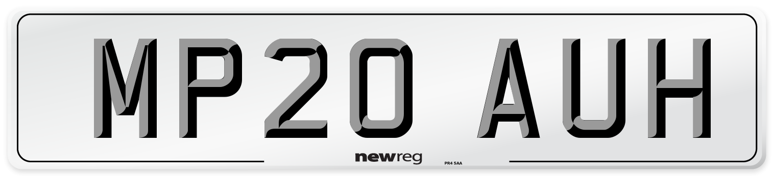 MP20 AUH Front Number Plate