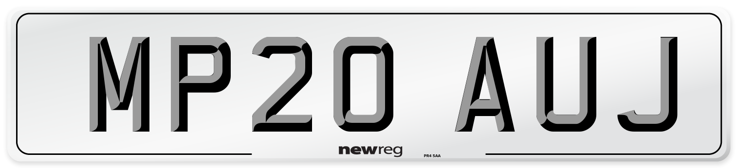 MP20 AUJ Front Number Plate