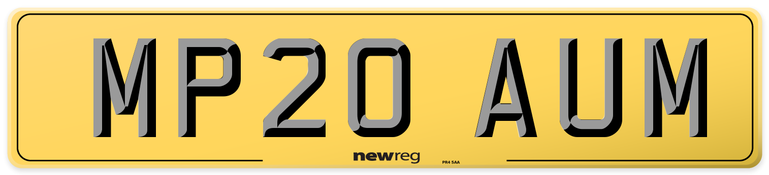 MP20 AUM Rear Number Plate