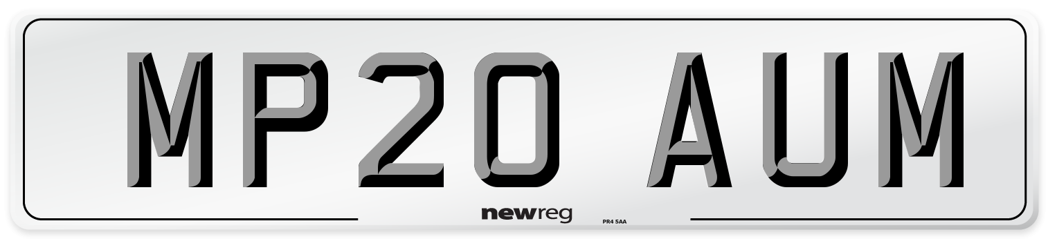 MP20 AUM Front Number Plate