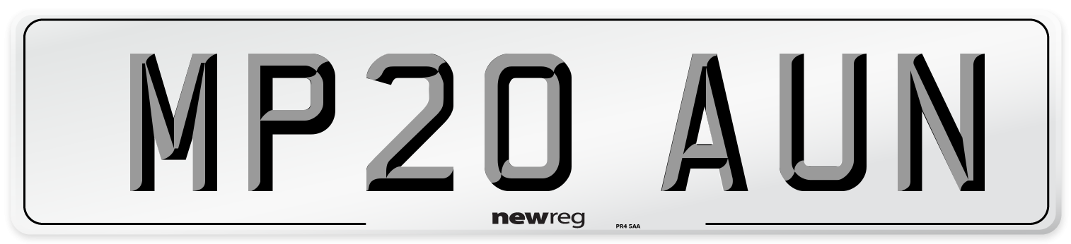 MP20 AUN Front Number Plate
