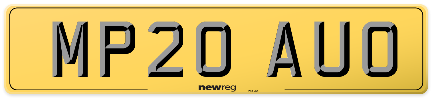 MP20 AUO Rear Number Plate
