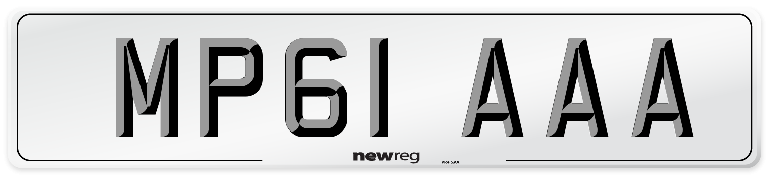 MP61 AAA Front Number Plate