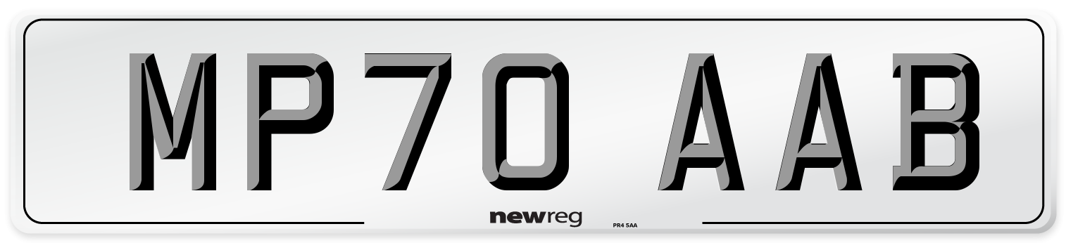 MP70 AAB Front Number Plate