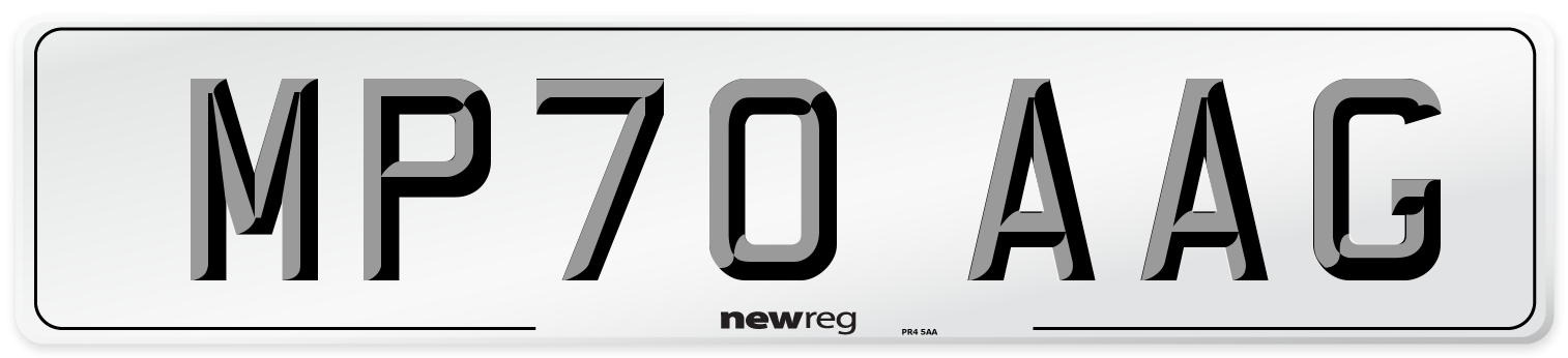 MP70 AAG Front Number Plate