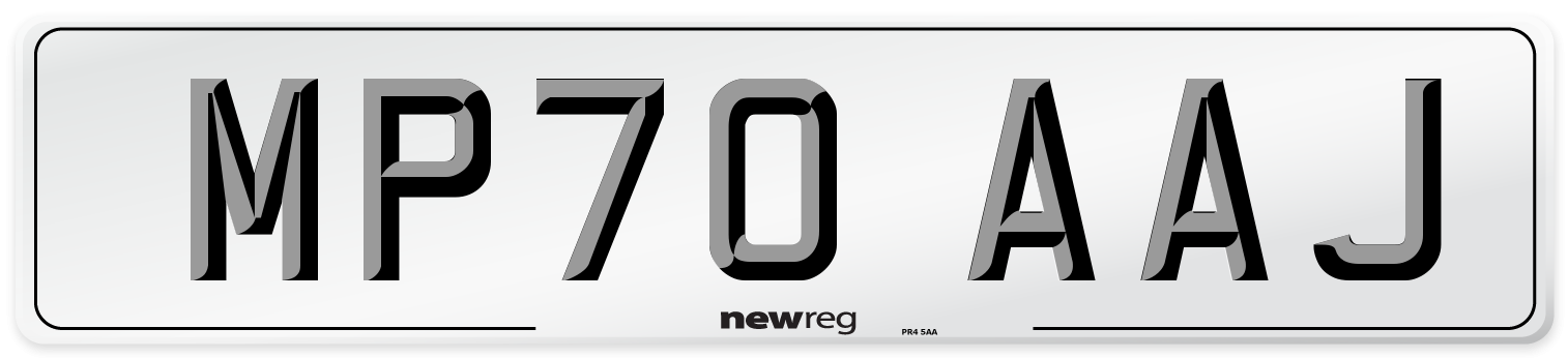 MP70 AAJ Front Number Plate