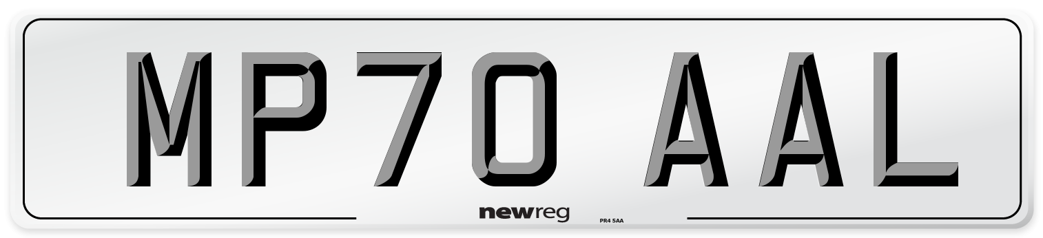 MP70 AAL Front Number Plate