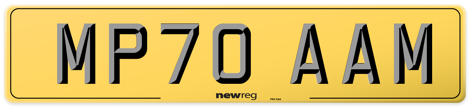 MP70 AAM Rear Number Plate