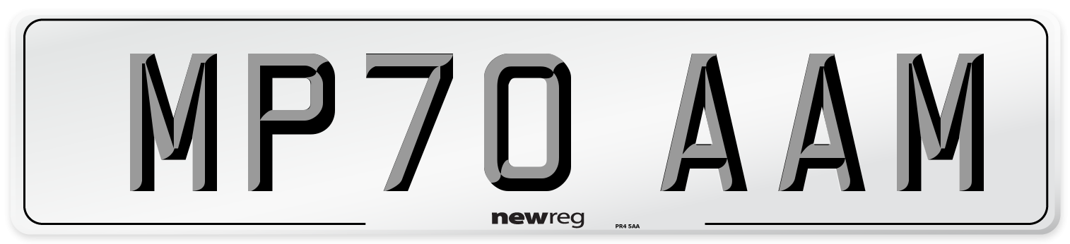 MP70 AAM Front Number Plate