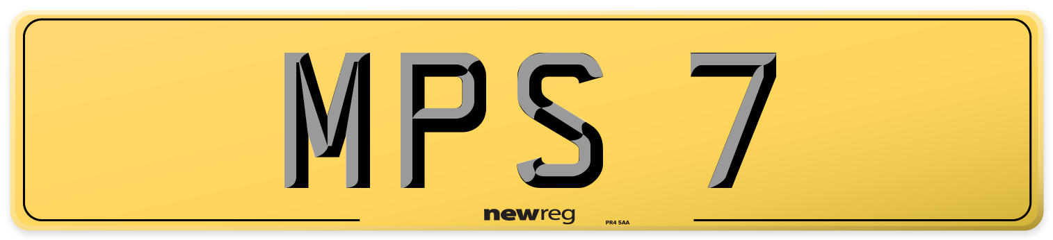 MPS 7 Rear Number Plate