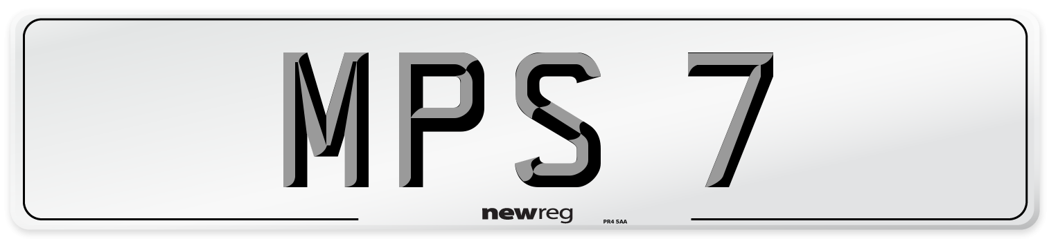 MPS 7 Front Number Plate