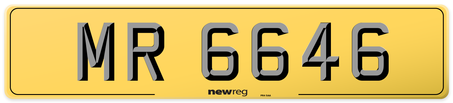 MR 6646 Rear Number Plate