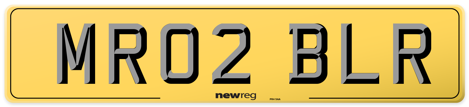 MR02 BLR Rear Number Plate