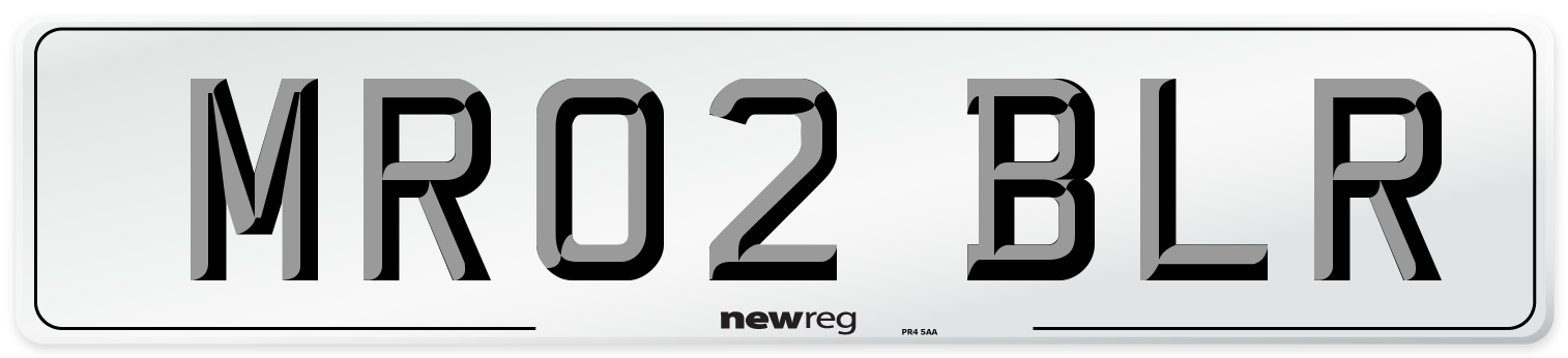 MR02 BLR Front Number Plate