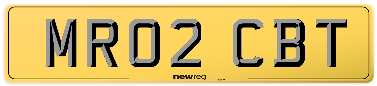 MR02 CBT Rear Number Plate