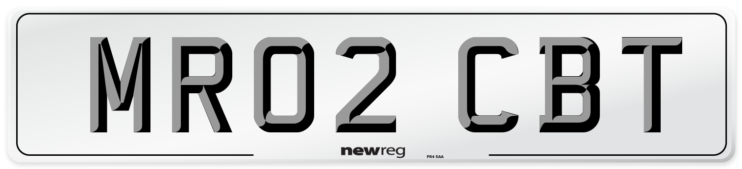 MR02 CBT Front Number Plate