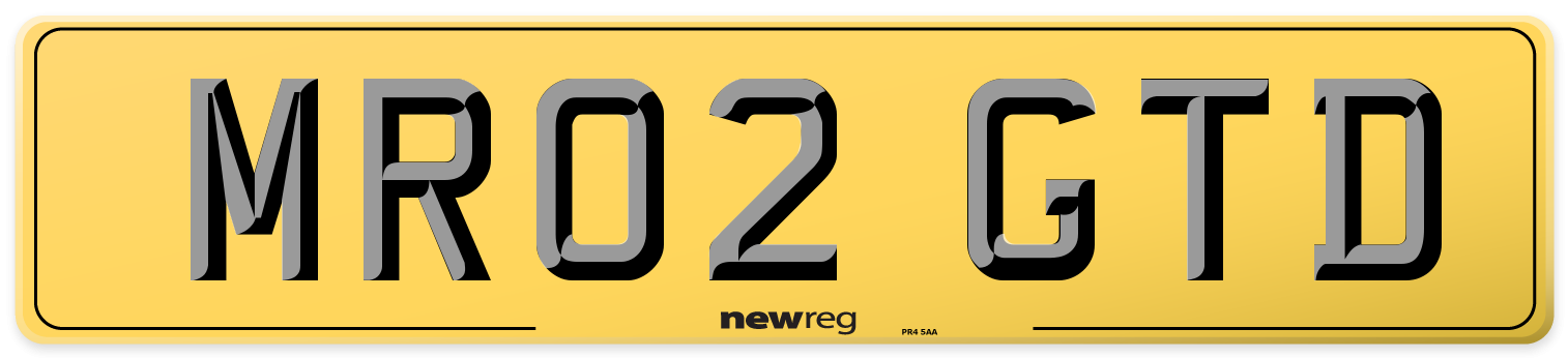MR02 GTD Rear Number Plate
