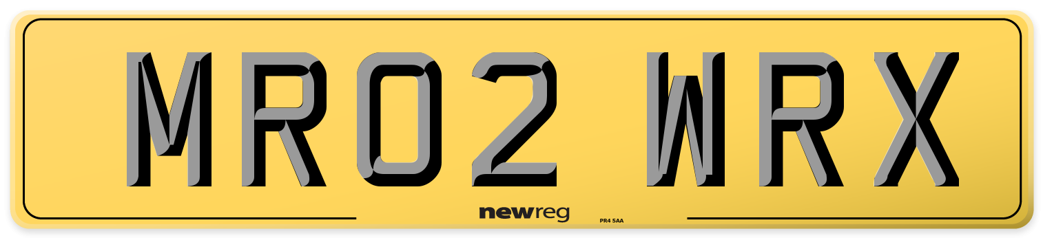 MR02 WRX Rear Number Plate