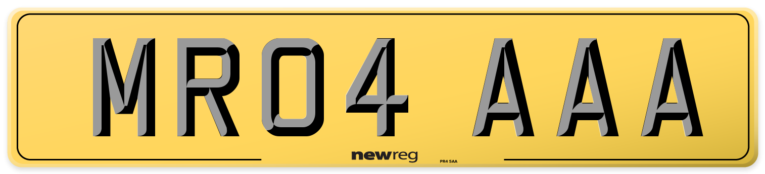 MR04 AAA Rear Number Plate