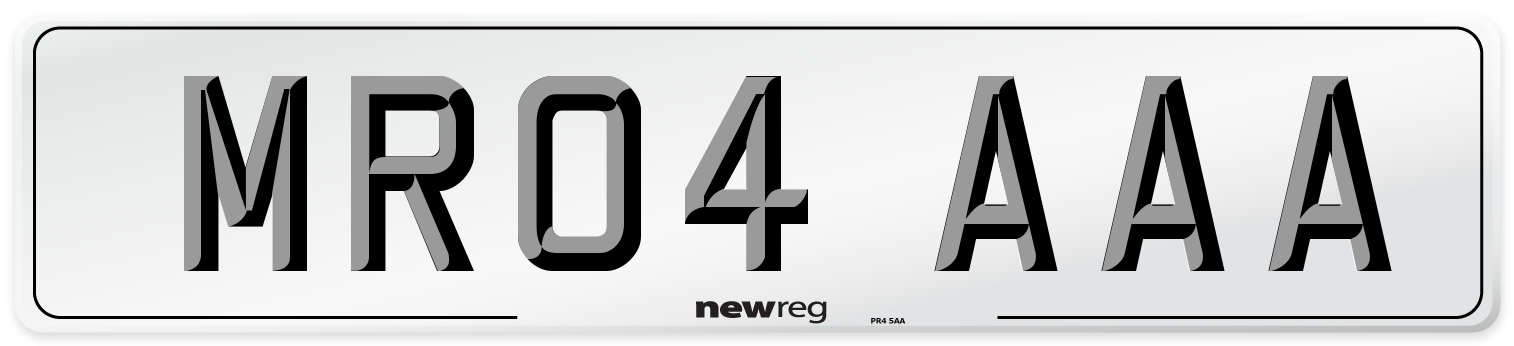 MR04 AAA Front Number Plate