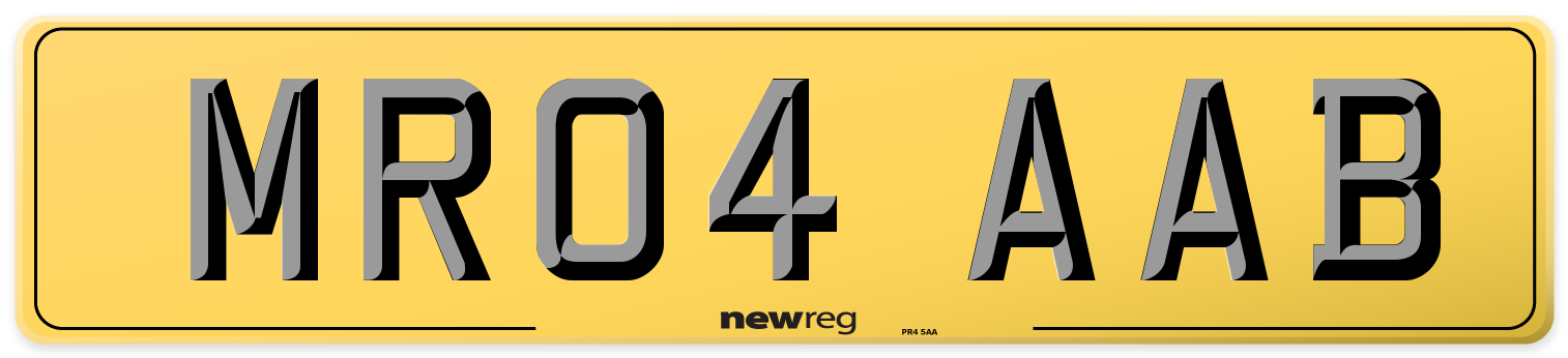 MR04 AAB Rear Number Plate