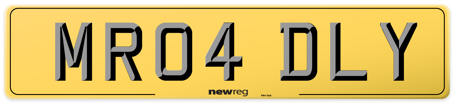 MR04 DLY Rear Number Plate