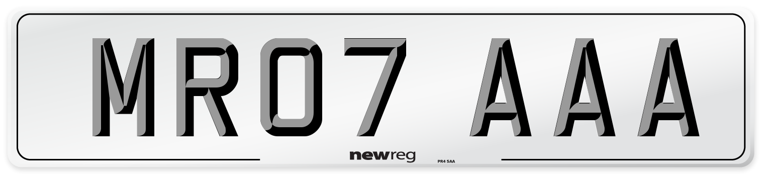 MR07 AAA Front Number Plate