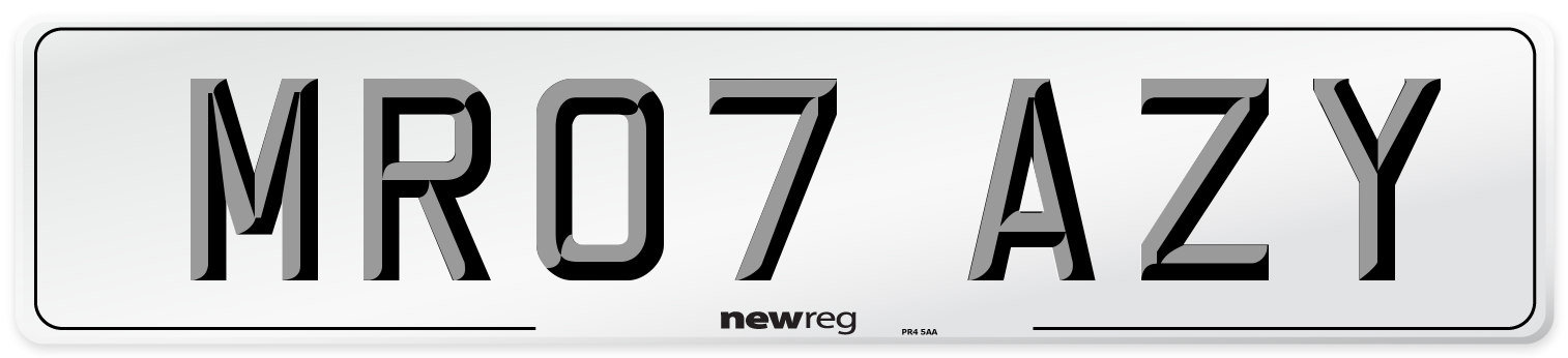 MR07 AZY Front Number Plate