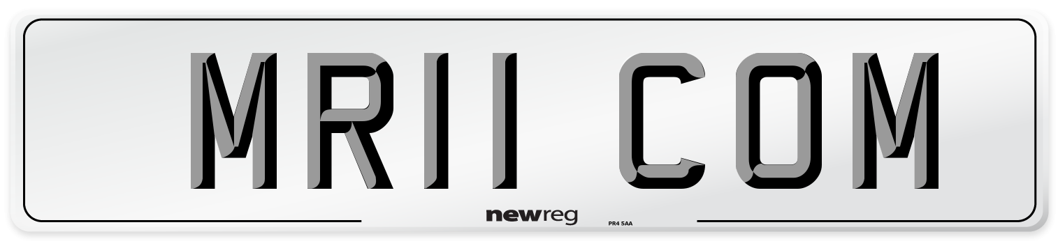 MR11 COM Front Number Plate