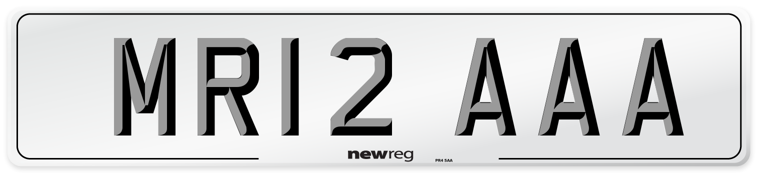 MR12 AAA Front Number Plate
