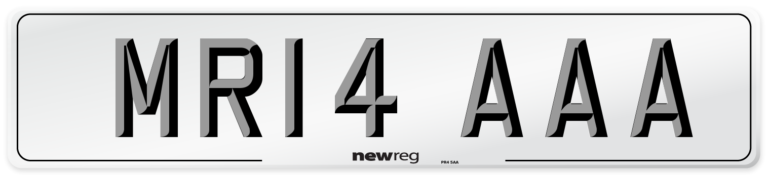 MR14 AAA Front Number Plate