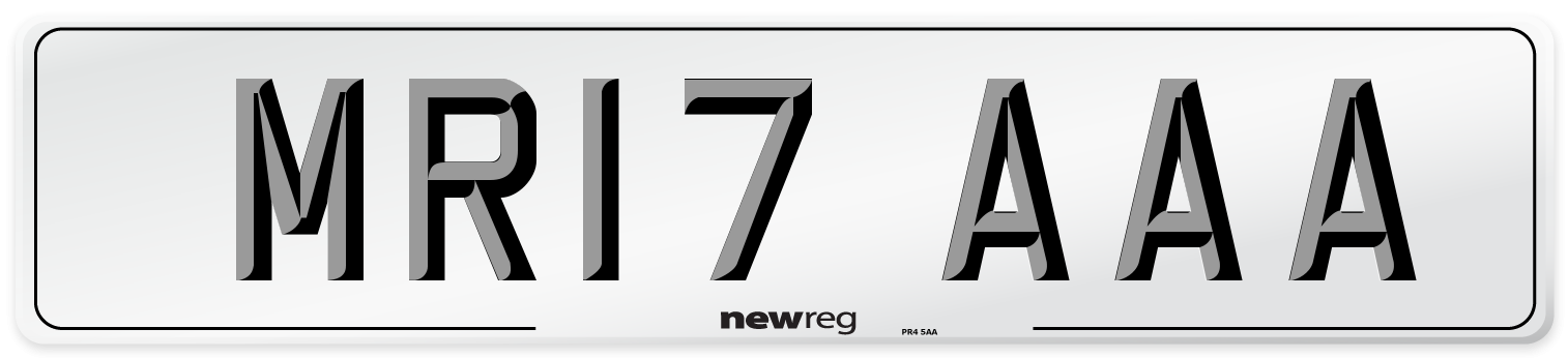 MR17 AAA Front Number Plate