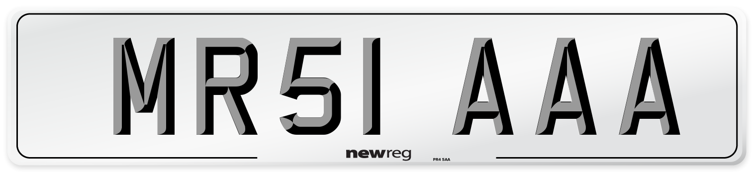MR51 AAA Front Number Plate