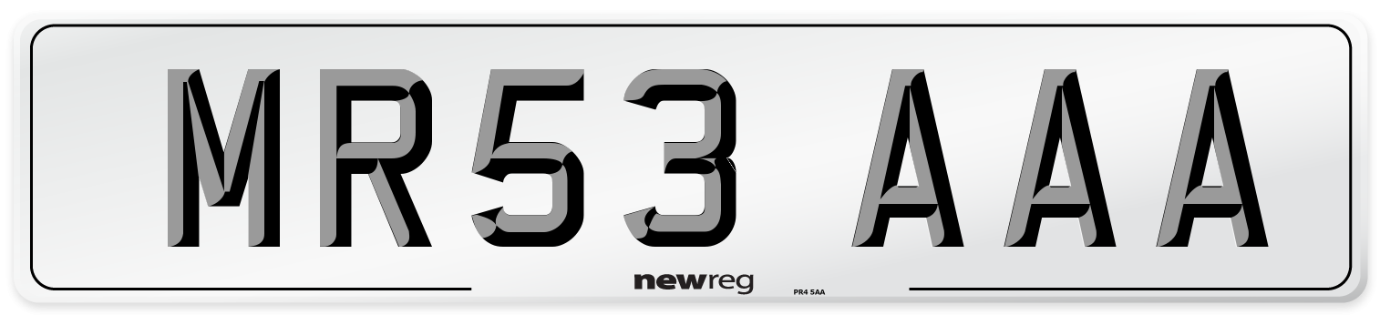 MR53 AAA Front Number Plate
