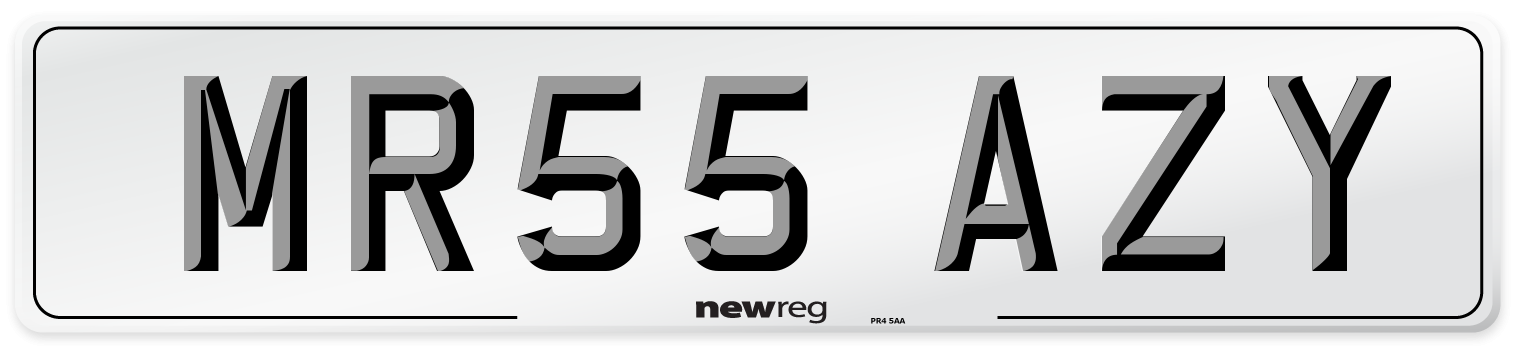 MR55 AZY Front Number Plate