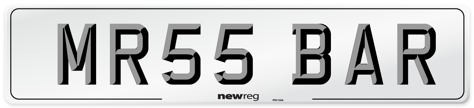 MR55 BAR Front Number Plate