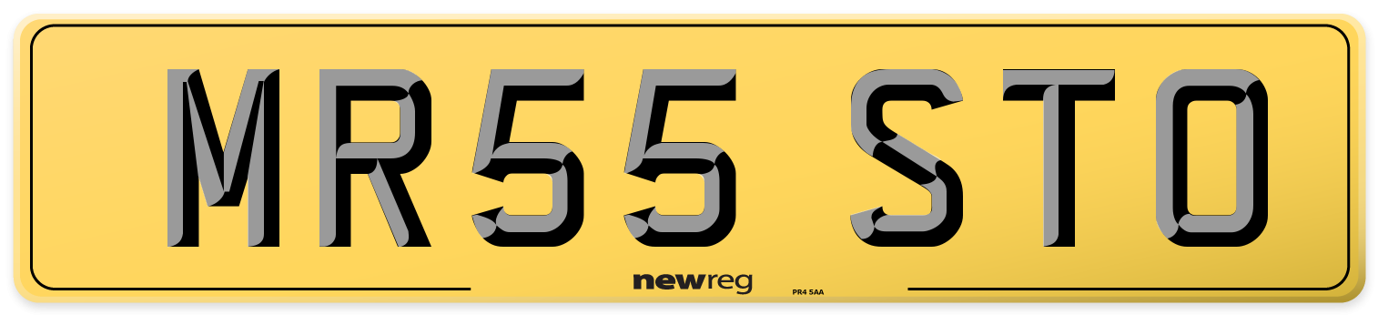 MR55 STO Rear Number Plate