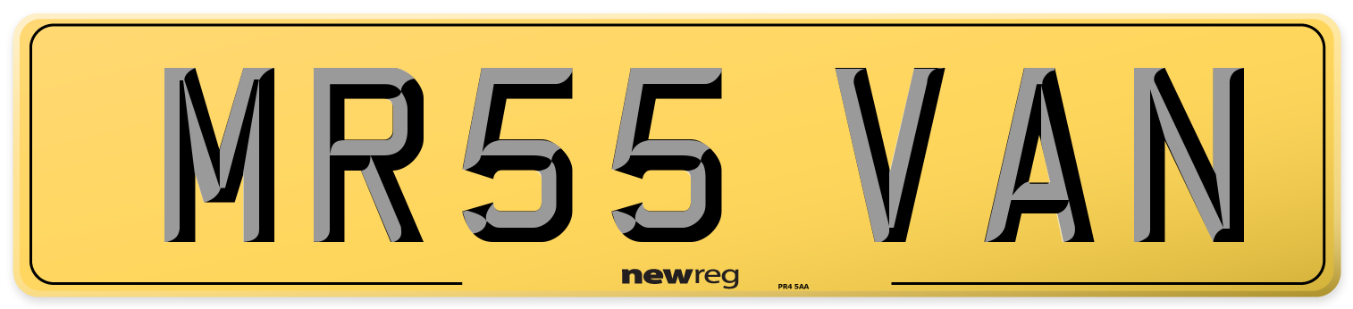 MR55 VAN Rear Number Plate