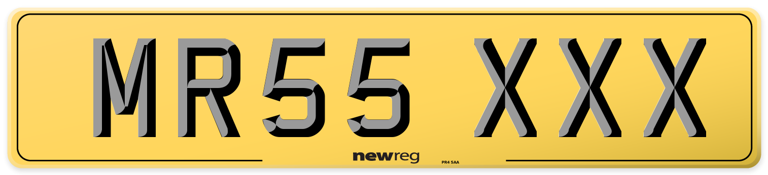 MR55 XXX Rear Number Plate