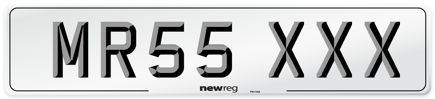 MR55 XXX Front Number Plate
