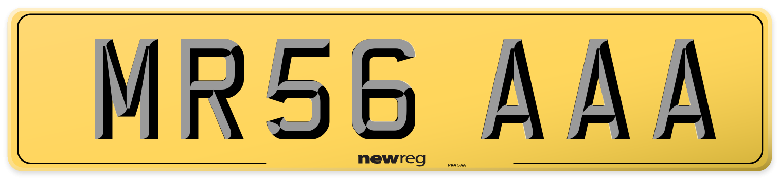 MR56 AAA Rear Number Plate