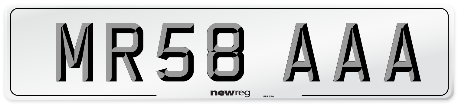 MR58 AAA Front Number Plate