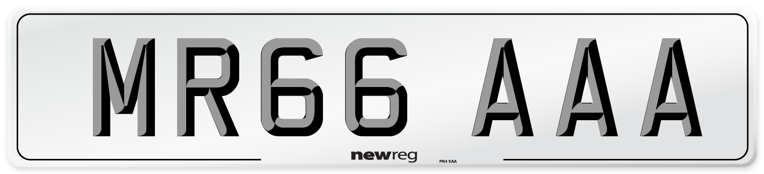 MR66 AAA Front Number Plate
