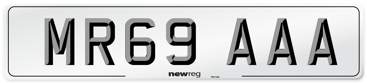 MR69 AAA Front Number Plate