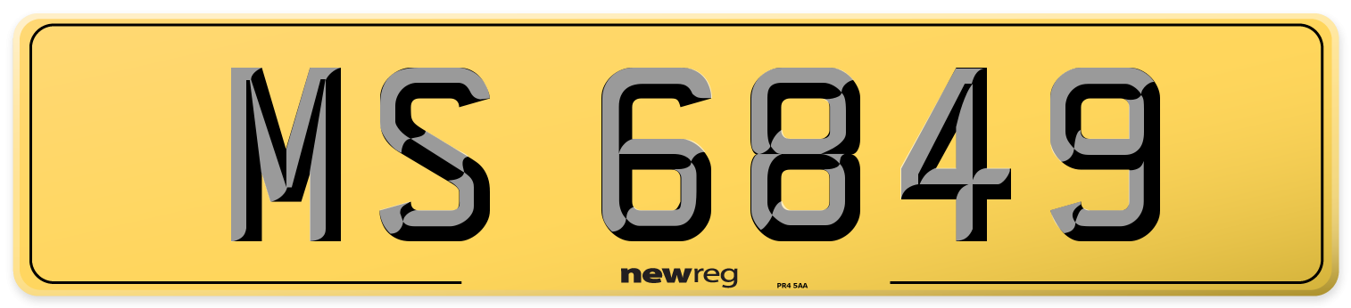 MS 6849 Rear Number Plate