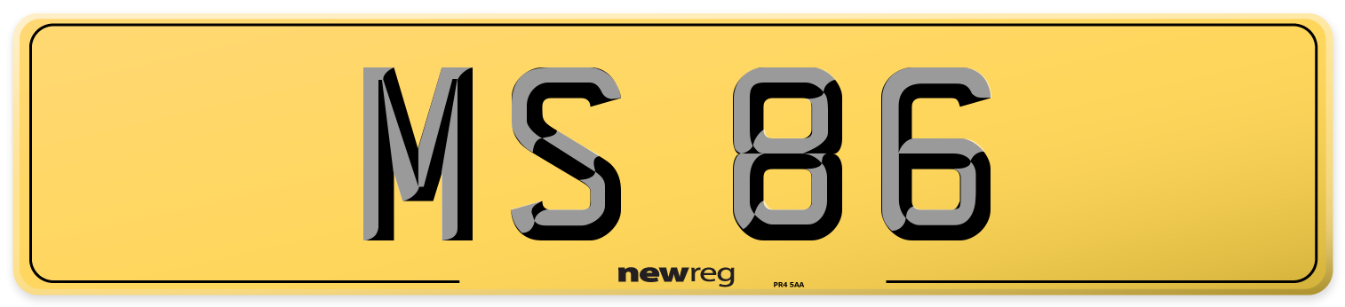 MS 86 Rear Number Plate