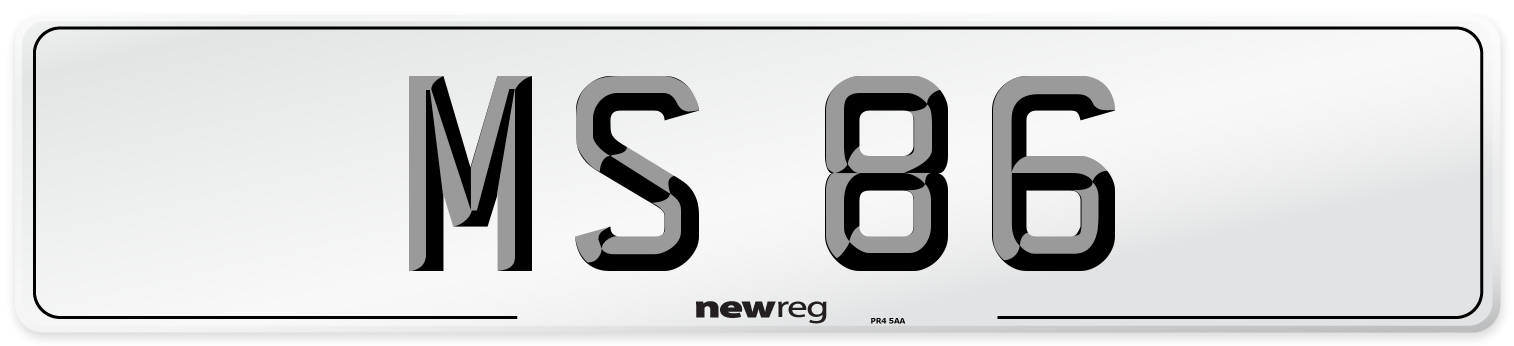 MS 86 Front Number Plate