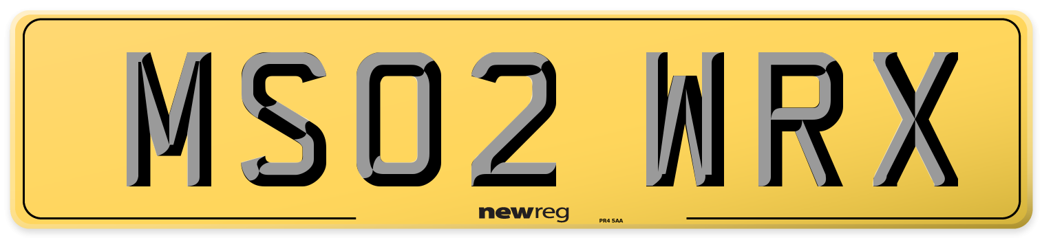 MS02 WRX Rear Number Plate