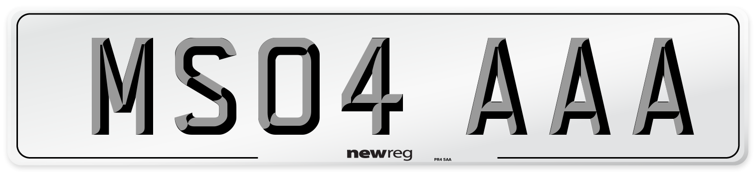 MS04 AAA Front Number Plate