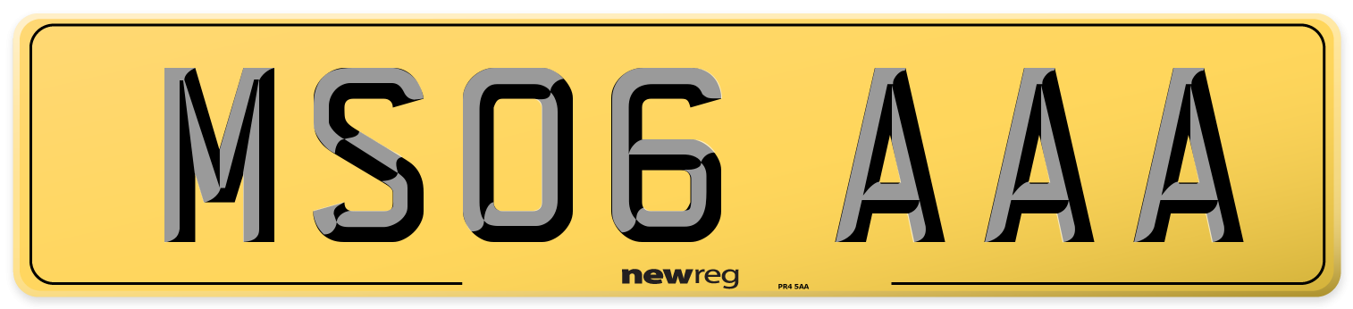MS06 AAA Rear Number Plate
